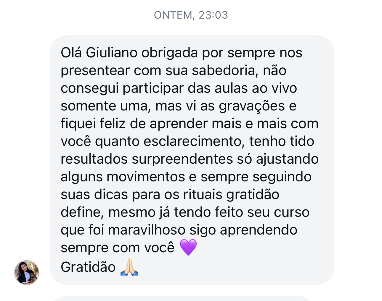 Depoimento — cerimônia de cacau
