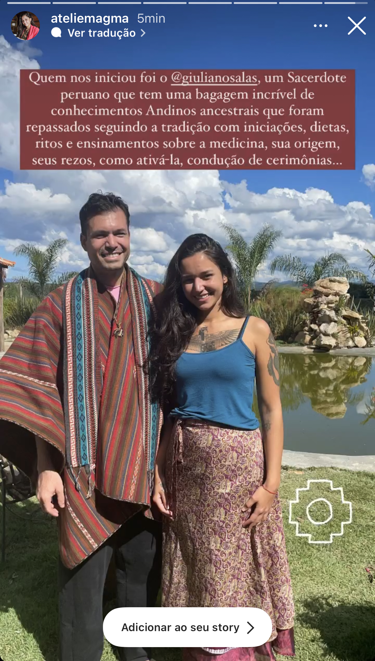 Depoimento — cerimônia de cacau